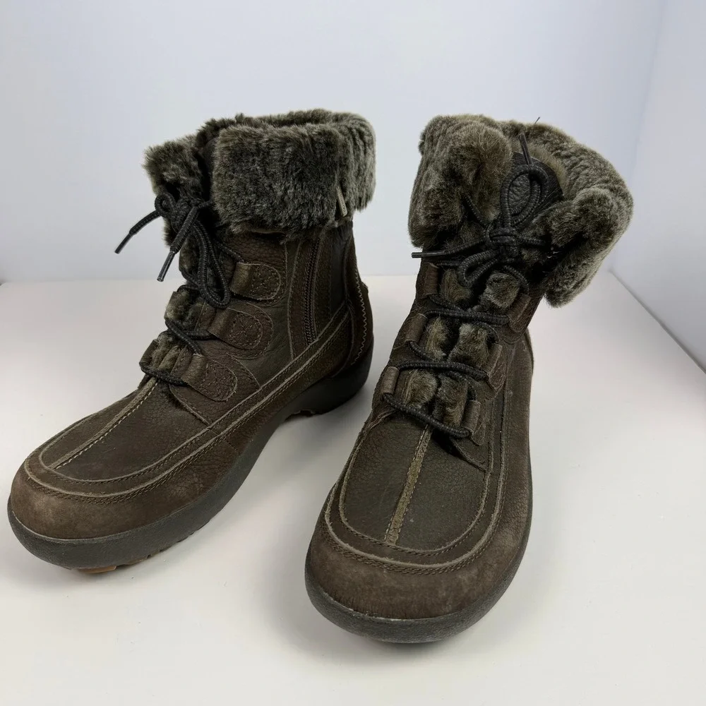 Blondo Aqua Protect Cottagecore Gorpcore Womens Winter Boots Brown Leather 9M